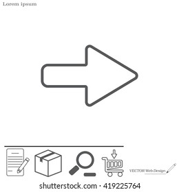 Right arrow symbol line icon