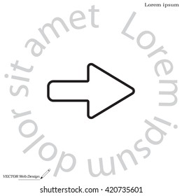 Right arrow symbol line icon
