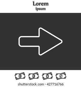 Right arrow symbol line icon