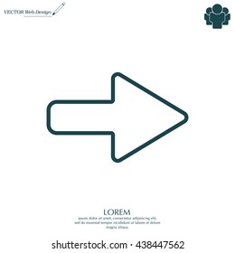 Right arrow symbol line icon