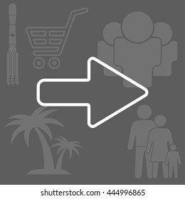 Right arrow symbol line icon
