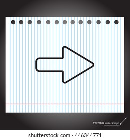 Right arrow symbol line icon
