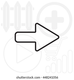 Right arrow symbol line icon