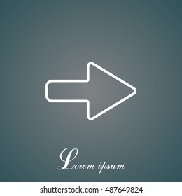 Right arrow symbol line icon