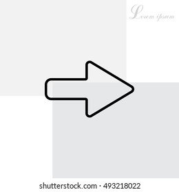 Right arrow symbol line icon