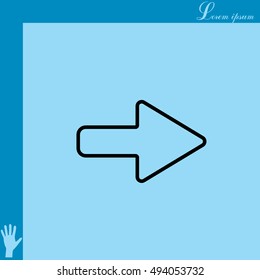 Right arrow symbol line icon