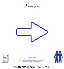 Right arrow symbol line icon