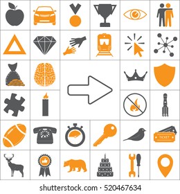 Right arrow symbol line icon