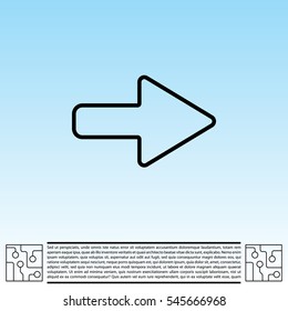 Right arrow symbol line icon
