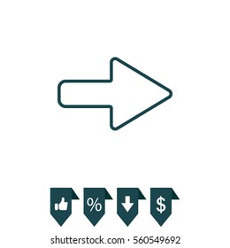 Right arrow symbol line icon