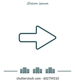 Right arrow symbol line icon