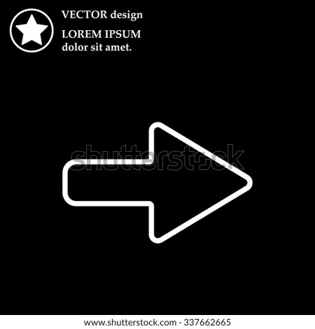 Right arrow symbol line icon