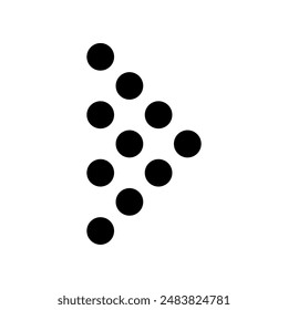 right arrow symbol, silhouette vector isolated on white background. simple and modern design
