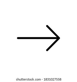 Right arrow thin icon, Next arrow linear icon vector illustration