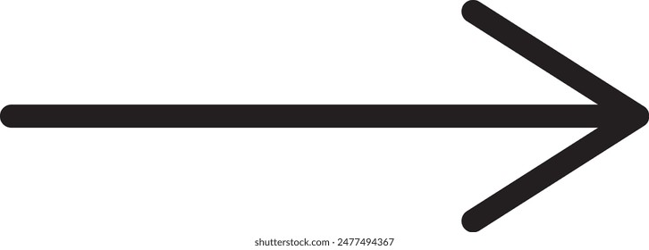 Right Arrow vector icon. Bold arrow icon. Black Arrow symbol.  Signs and symbols collection icon for websites. Right arrow Flat icon. Vector illustration.