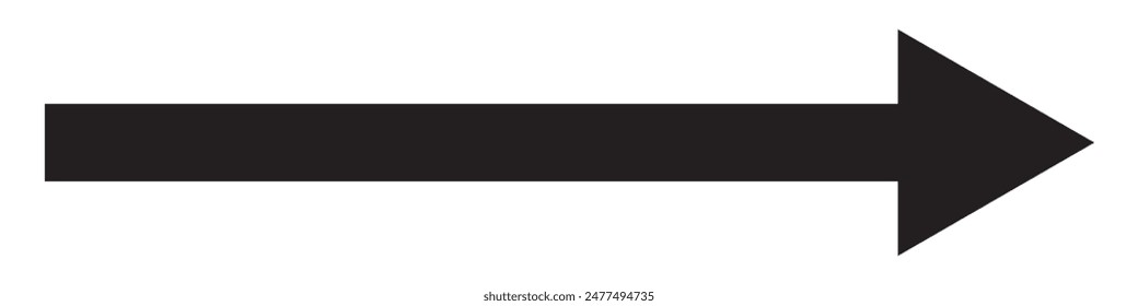 Right Arrow vector icon. Bold arrow icon. Black Arrow symbol. Right arrow Flat icon. Signs and symbols collection icon for websites. Vector illustration.