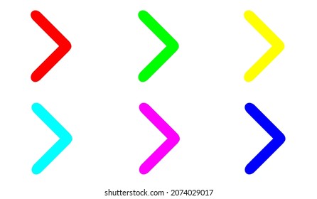 Right arrow vector icon. Colorful Arrow next icon sign symbol vector. Flat design style. Vector icon on white background