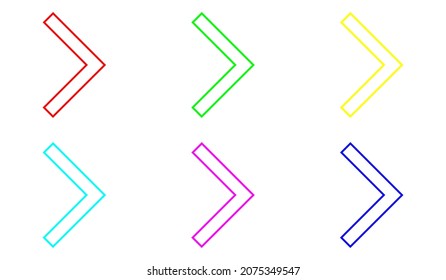 Right arrow vector icon. Colorful Arrow next icon sign symbol vector. Flat design style. Vector icon 