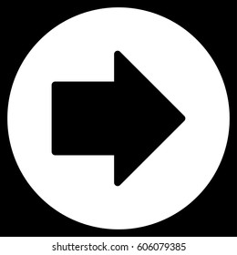 Right Arrow vector icon. Flat white symbol. Pictogram is isolated on a black background. Designed for web and software interfaces.