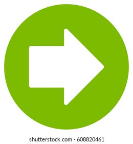 Right Arrow vector icon. Flat eco green symbol. Pictogram is isolated on a white background. Designed for web and software interfaces.