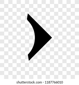 Right arrow vector icon isolated on transparent background, Right arrow transparency logo concept