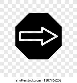 Right arrow vector icon isolated on transparent background, Right arrow transparency logo concept