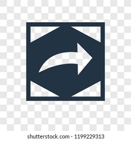 Right arrow vector icon isolated on transparent background, Right arrow transparency logo concept