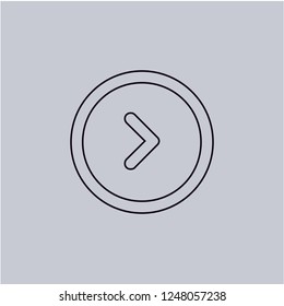 Right arrow vector icon. Modern, simple, isolated, flat icon for web site designs for mobile apps. Vector illustration.