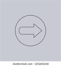 Right Arrow vector icon. Modern, simple, isolated, flat best quality icon for web site designs or mobile apps. Vector illustration.