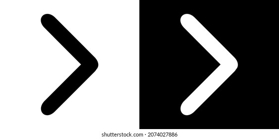 Icono de vector de flecha derecha. Flecha siguiente símbolo de símbolo vector. Diseño plano. Icono del vector sobre fondo blanco y negro