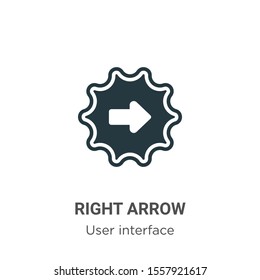 Right arrow vector icon on white background. Flat vector right arrow icon symbol sign from modern user interface collection for mobile concept and web apps design.
