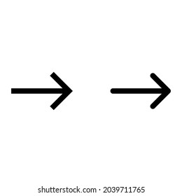 Icono de vector de flecha derecha sobre fondo blanco