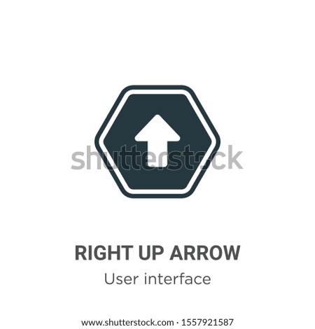 Right up arrow vector icon on white background. Flat vector right up arrow icon symbol sign from modern user interface collection for mobile concept and web apps design.
