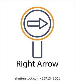 Right Arrow Vector icon stock graphic