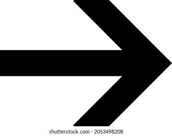 Right arrow vector illustration. Flat illustration iconic design of right arrow, isolated on a white background.