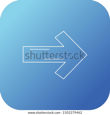 Right arrow vector line icon