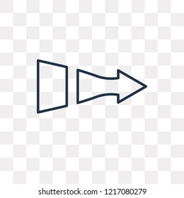 Right arrow vector outline icon isolated on transparent background, high quality linear Right arrow transparency concept can be used web and mobile