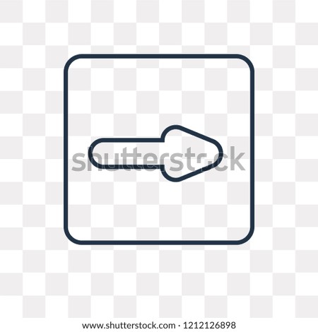 Right Arrow vector outline icon isolated on transparent background, high quality linear Right Arrow transparency concept can be used web and mobile