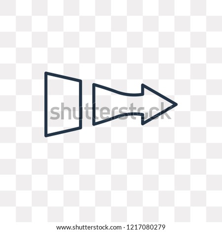 Right arrow vector outline icon isolated on transparent background, high quality linear Right arrow transparency concept can be used web and mobile