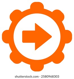 Right arrow and wheel on white