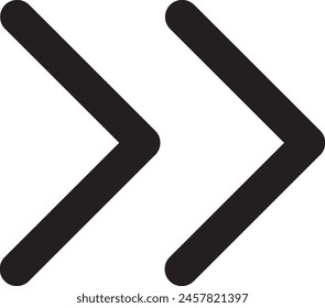 right arrows direction advancement silhouette style icon vector illustration