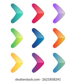 Right Arrows Gradient Set Vector