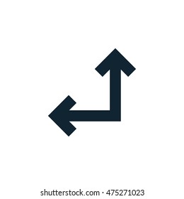 Right and up arrows of straight angle icon, Vector