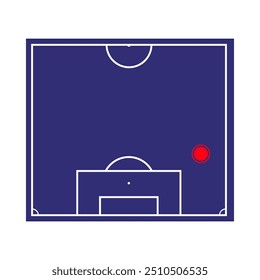 Right back or football defender, player position soccer, vector of tactic and strategy, lineup athlete, protection skill, movement and coverage illustration