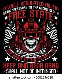 Right To Bear Arms 2nd Amendment T-Shirt Design