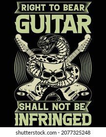 Right to bear guitar shall not be infringed t shirt design