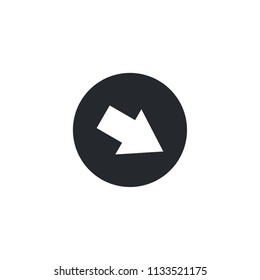 Right below arrow background icon