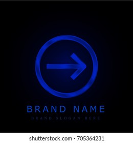 Right blue chromium metallic logo