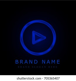 Right blue chromium metallic logo