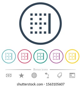 Right border flat color icons in round outlines. 6 bonus icons included.